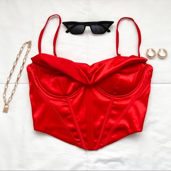 FINAL SALE | luxurious satin corset bustier trendy women’s top - Picture 2 of 7